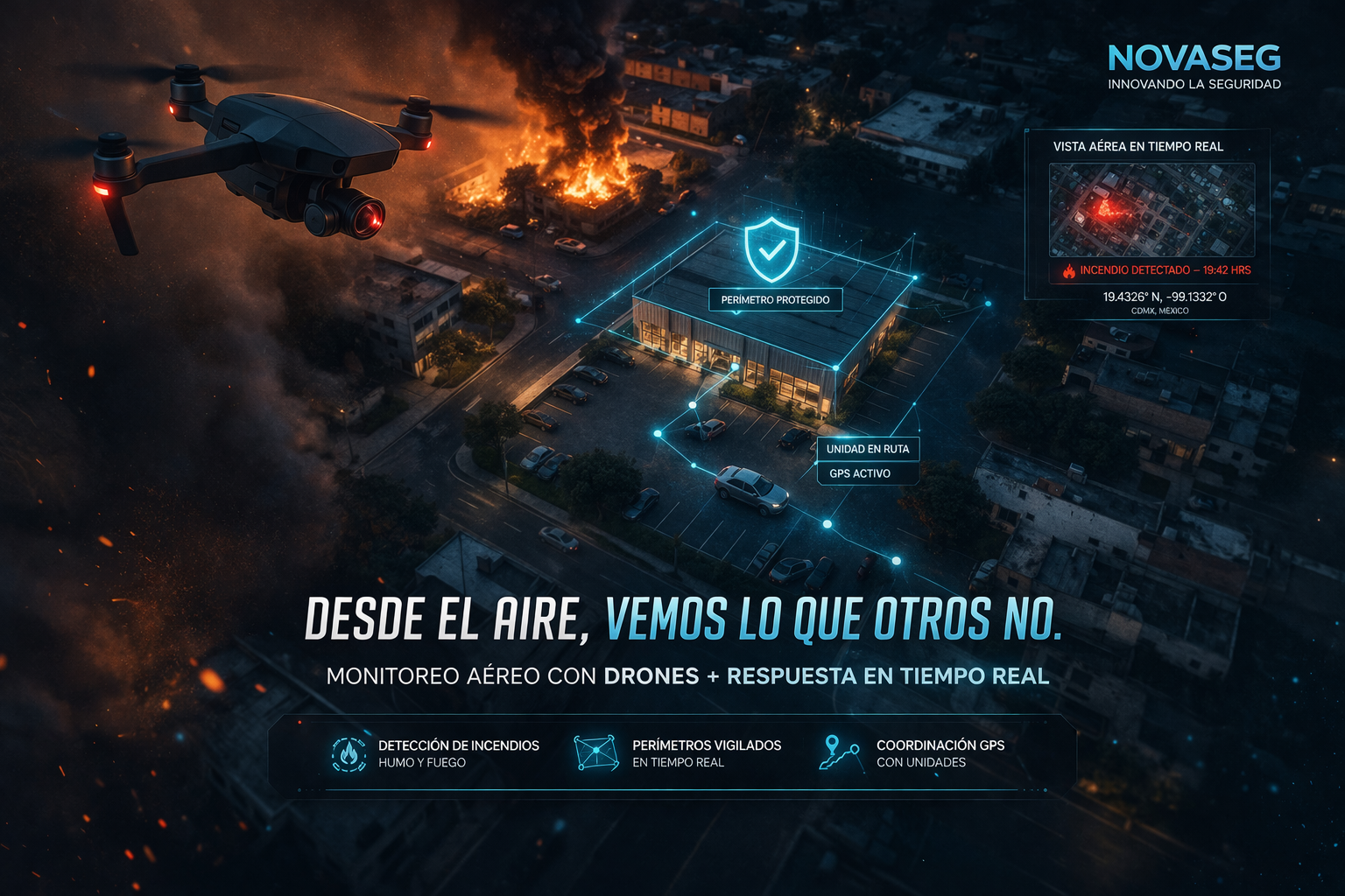 Monitoreo a&eacute;reo con drones en tiempo real
